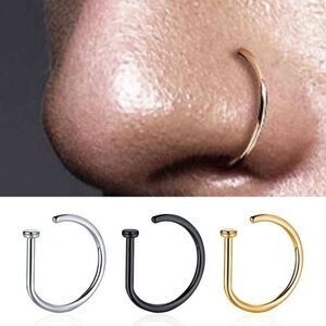 🔴Buy 2 get 1 free🔴 Gold, Silver & Black Faux Nose Rings